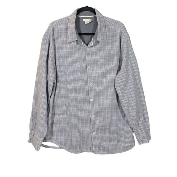Carbon2Cobalt Other - Carbon‎ 2 Cobalt Mens Button Up Shirt Long Sleeve Lined Gauze Collared Plaid XL
